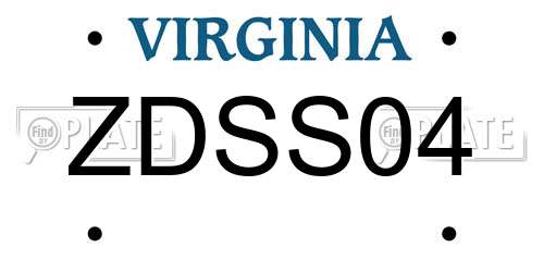 ZDSS04 Virginia License Plate