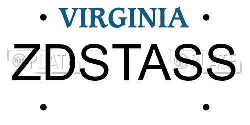 ZDSTASS Virginia License Plate