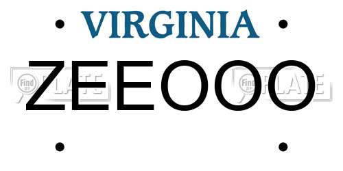 ZEEOOO Virginia License Plate