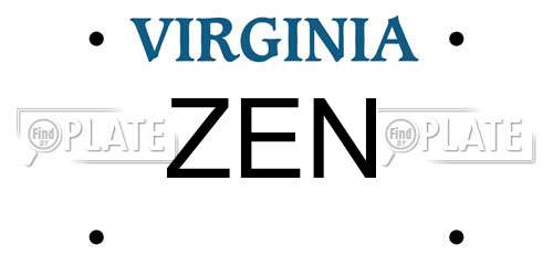 ZEN Virginia License Plate