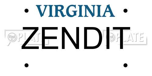ZENDIT Virginia License Plate