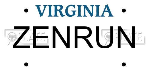 ZENRUN Virginia License Plate