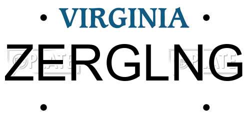 ZERGLNG Virginia License Plate
