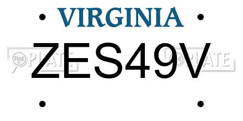 ZES49V Virginia License Plate