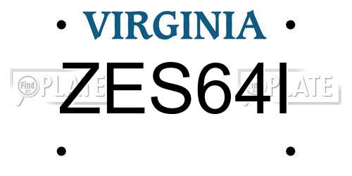 ZES64I Virginia License Plate