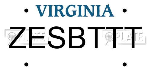 ZESBTTT Virginia License Plate