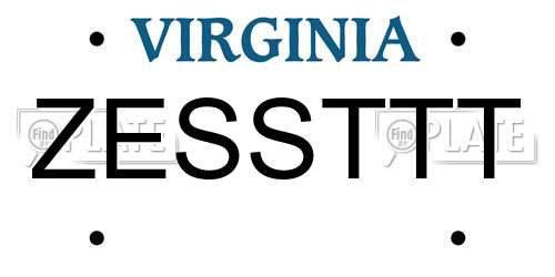 ZESSTTT Virginia License Plate
