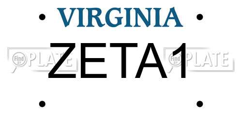 ZETA1 Virginia License Plate
