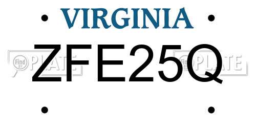 ZFE25Q Virginia License Plate
