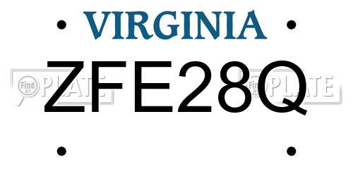 ZFE28Q Virginia License Plate