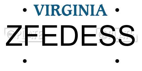 ZFEDESS Virginia License Plate