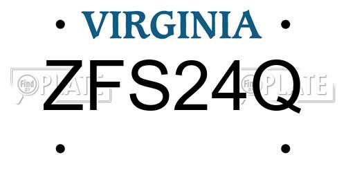 ZFS24Q Virginia License Plate