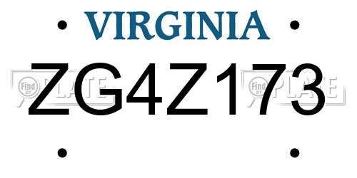 ZG4Z173 Virginia License Plate