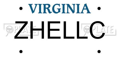 ZHELLC Virginia License Plate