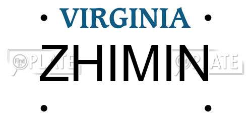 ZHIMIN Virginia License Plate
