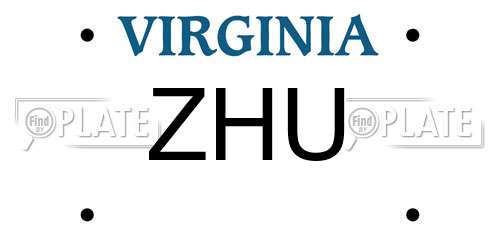 ZHU Virginia License Plate