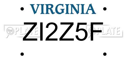 ZI2Z5F Virginia License Plate