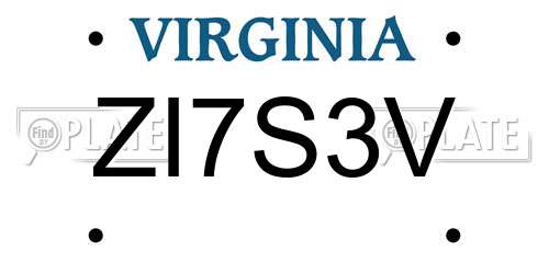 ZI7S3V Virginia License Plate