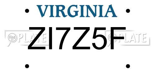 ZI7Z5F Virginia License Plate