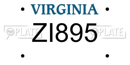 ZI895 Virginia License Plate