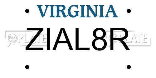 ZIAL8R Virginia License Plate