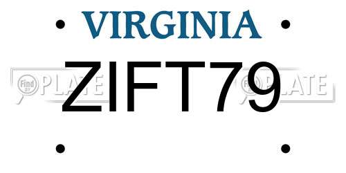 ZIFT79 Virginia License Plate
