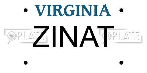 ZINAT Virginia License Plate