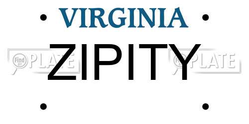 ZIPITY Virginia License Plate
