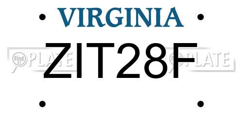 ZIT28F Virginia License Plate