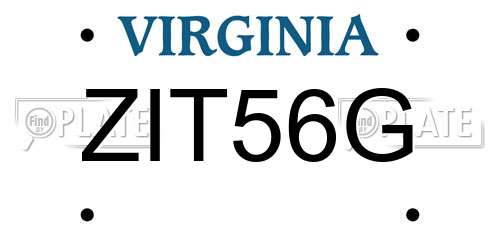 ZIT56G Virginia License Plate