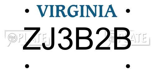 ZJ3B2B Virginia License Plate