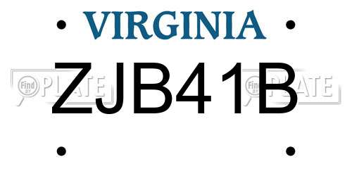 ZJB41B Virginia License Plate