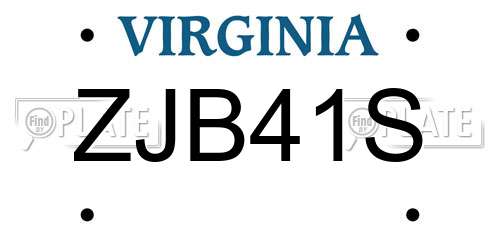 ZJB41S Virginia License Plate