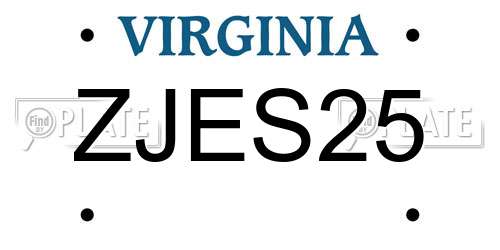 ZJES25 Virginia License Plate