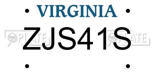 ZJS41S Virginia License Plate