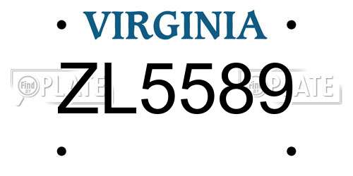 ZL5589 Virginia License Plate