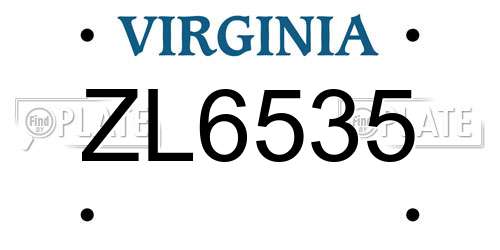 ZL6535 Virginia License Plate