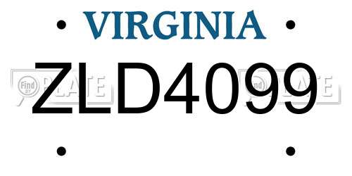 ZLD4099 Virginia License Plate