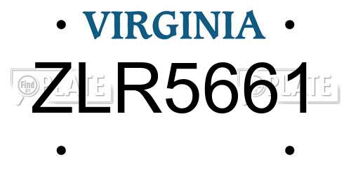 ZLR5661 Virginia License Plate