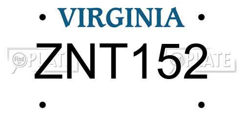 ZNT152 Virginia License Plate