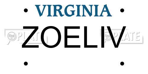 ZOELIV Virginia License Plate