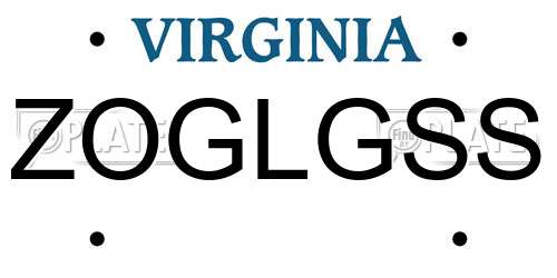 ZOGLGSS Virginia License Plate