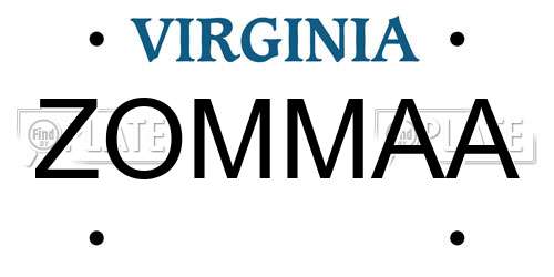 ZOMMAA Virginia License Plate
