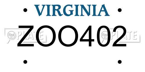 ZOO402 Virginia License Plate