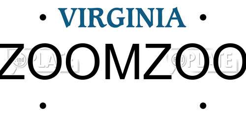 ZOOMZOO Virginia License Plate
