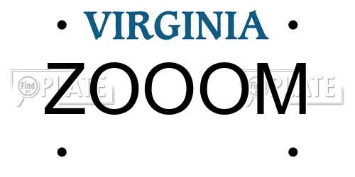 ZOOOM Virginia License Plate