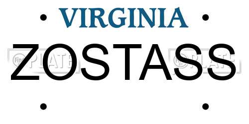 ZOSTASS Virginia License Plate