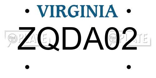 ZQDA02 Virginia License Plate