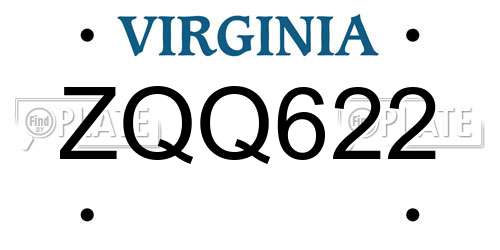 ZQQ622 Virginia License Plate