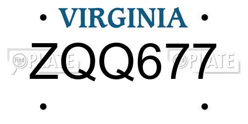 ZQQ677 Virginia License Plate
